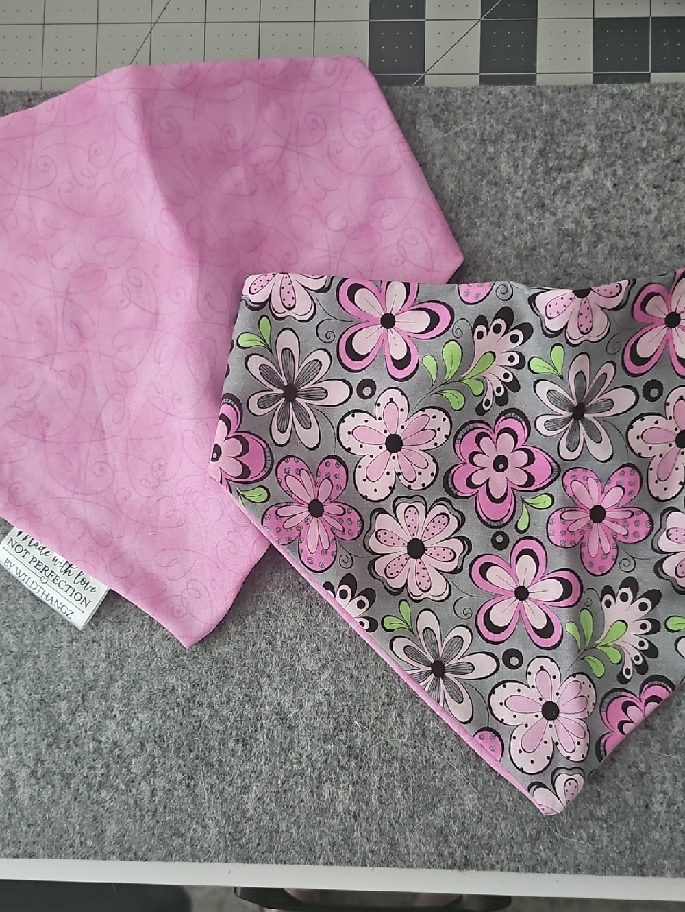 Pink Floral Reversible Bandana